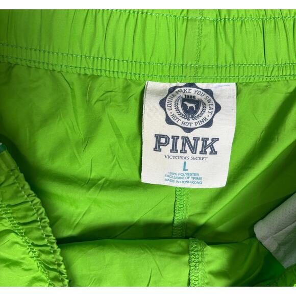 Y2K Victorias Secret PINK Breathable Athletic Shorts Sz Large Green - Picture 4 of 4